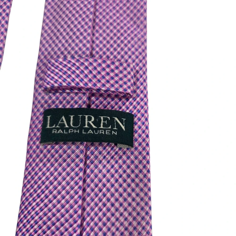 Lauren Ralph Lauren Mens Necktie Purple Silk Argyle Diamond‎ Short Designer Suit